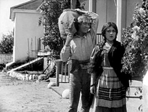 Mary Pickford in the title role (with Henry B. Walthall as Allesandro) in D.W. Griffith's production of "Ramona," shot over two days in 1910 at Rancho Camulos in the Santa Clara River Valley.