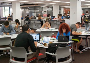 Students work in the Learning Commons. Photo: CSUN/Oviatt Library.