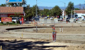 The Newhall roundabout is taking shape next to Hart Park. Click to see more.