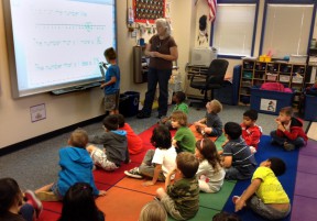 Rikki Fayne teaches her Golden Oak kindergarten class about the number 