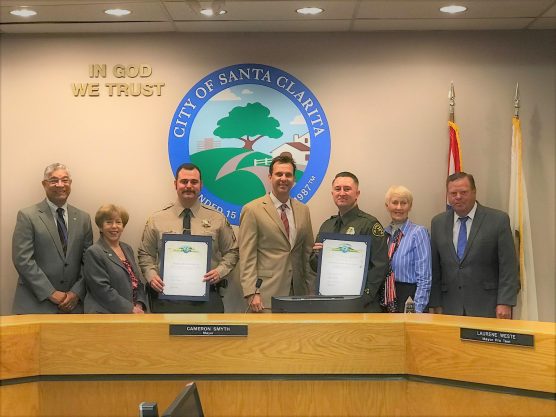 SCV Sheriff's Station Employees of the Month recognized by City Council - August 2017
