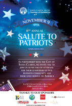 November 9: The SCV Chamber of Commerce congratulates local veterans during the 