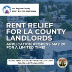 May 20:  Second Application Round for L.A. County Rent Relief Program Opens Monday