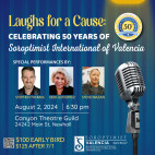 Aug. 2: Laughs for a Cause Celebrates 50th for Soroptimist Int’l of Valencia