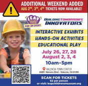 Aug. 2-4: LEAP Children’s Museum Extended Additional Weekend