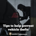 Sheriff’s Department Gives Vehicle Theft Awareness and Safety Tips