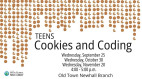 September 25: Teens Cookies coding event at Newhall Library