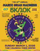 Mar. 1: JCI Santa Clartia Holds Mardi Gras Madness 1K/5K/10K Runs
