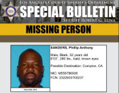 LASD Seeks Public Help in Locating Missing Man, Phillip Anthony Sanders.