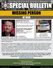 LASD Seeks Public’s Help Locating Missing Santa Clarita Woman