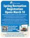 March 10: Registration Opens for City Spring Recreation Programs