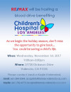 Nov. 1: RE/MAX Blood Drive to Benefit CHLA