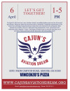 April 6: Cajun’s Aviation Dream Vincenzo’s Fundraiser