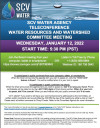 Jan. 12: Water Resources, Watershed Committee’s Virtual Meeting