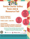 March 22: Santa Clarita Valley Teen Job, Resource Fair