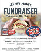 April 28: Jersey Mike's partners in a special fundraiser with the American Cancer Society