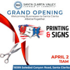 April 2: SCV Chamber Grand Opening USA Printing & Signs