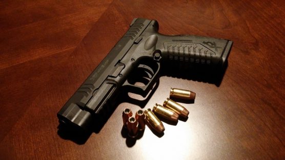 handgun with bullets