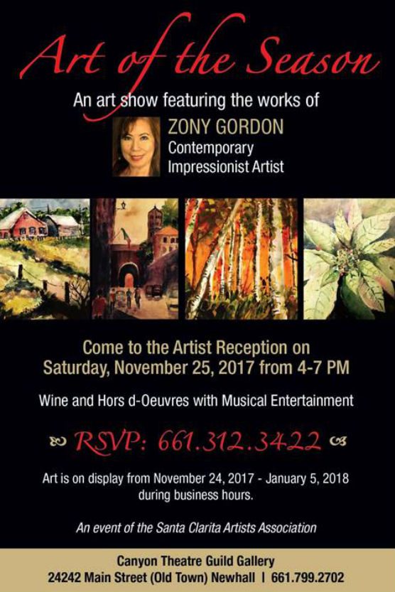 Zony Gordon SCAA Art of the Season exhibit Canyon Theatre Guild gallery