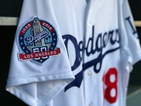 Los Angeles Dodgers 60th Season patch and shirt