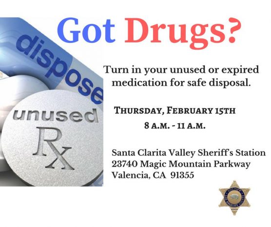 SCV Sheriff's Station Drug Take-back Event February 15, 2018