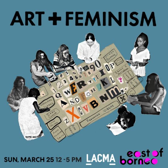 Art + Feminism Wikipedia meet-up at LACMA, March 25, 2018. Illustration: Joanna Neborsky.