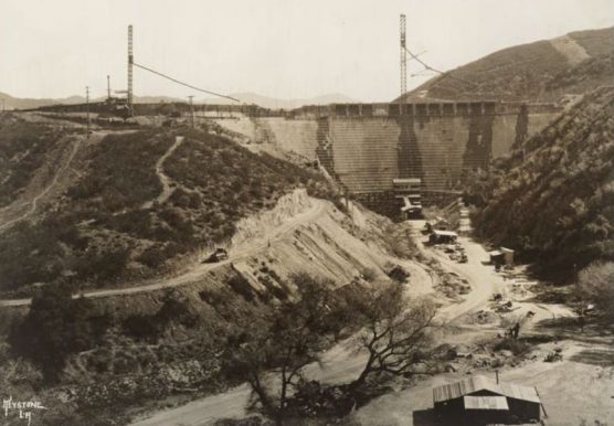 St. Francis Dam before its collapse on March 12, 1928.