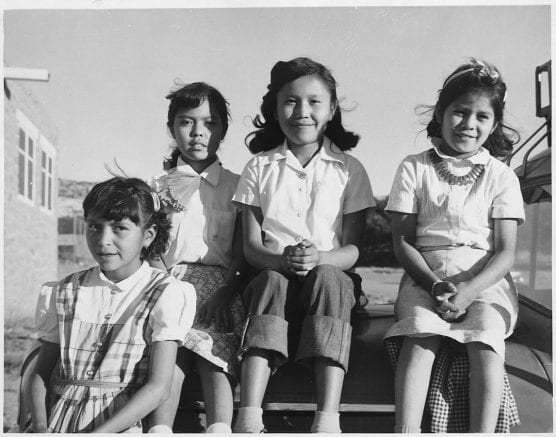 Native American girls. | Photo: National Archives.