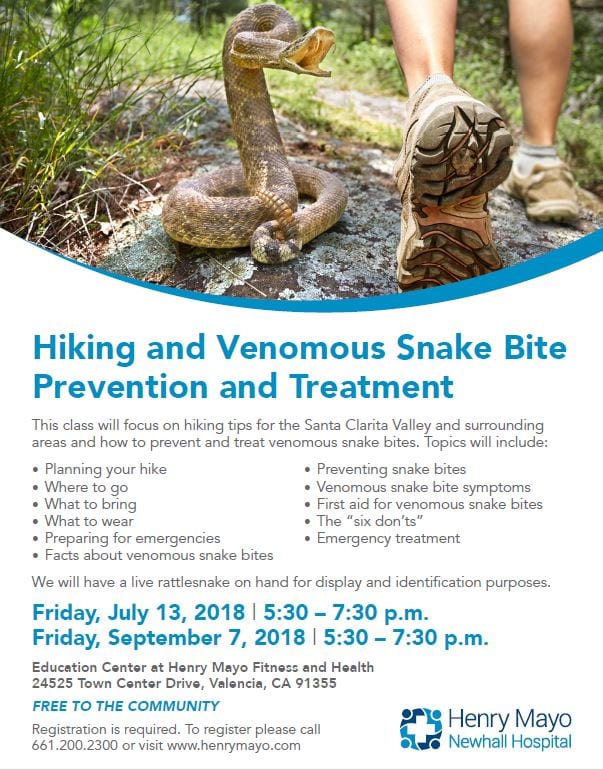 SCVNews.com | July 13, Sept. 7: Hiking, Venomous Snake Bite Prevention ...