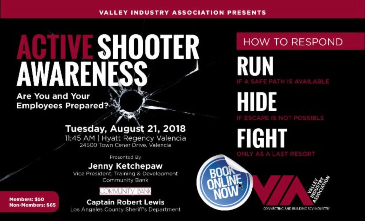 SCVNews.com | Aug. 21: Active Shooter Awareness Training At VIA ...