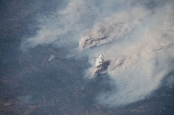 A view of some of the wildfires burning in California taken from the International Space Station by European Space Agency astronaut Alexander Gerst. (NASA)