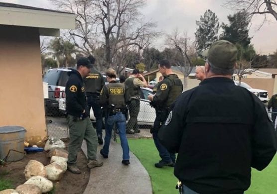 Members of the SCV Sheriff's Station COBRA team execute a search warrant for a suspect in a kidnapping and robbery case. | Photo courtesy SCV Sheriff's Station.