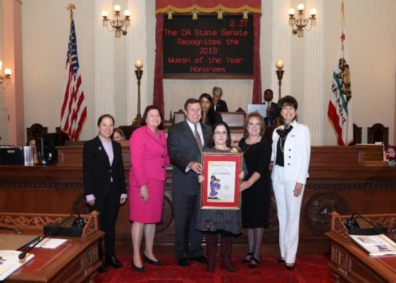 Judy Cooperberg is honored in Sacramento as Sen. Scott Wilk's Woman of the Year.