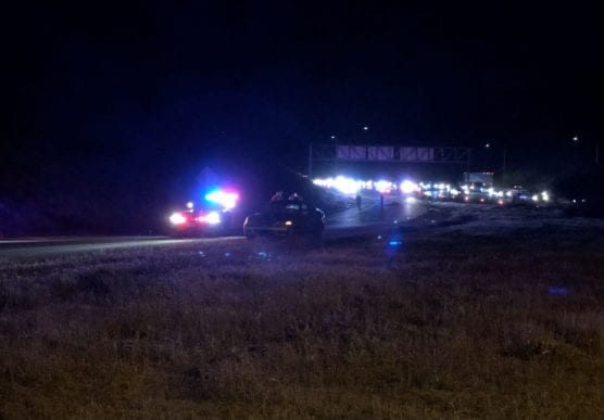 One person was killed on the northbound side of Highway 14 south of the Golden Valley Road off-ramp, April 12, 2019. | Photo: Austin Dave/The Signal.