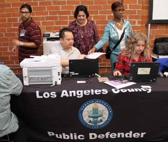 The Public Defender team works a Prop 47 event at UFCW Local 770 in Huntington Park.