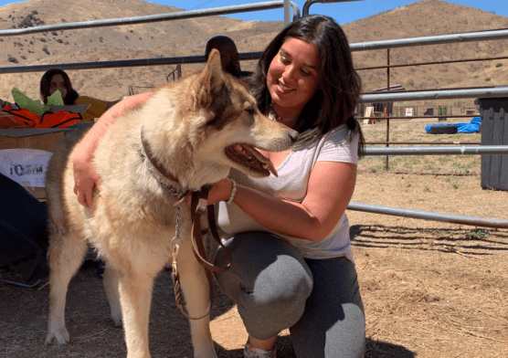 Melissa Lopez and her dog Beowolf attended the Redemption Road K9's Rattlesnake Avoidance course on July 13, 2019. | Photo: Caleb Lunetta/The Signal.