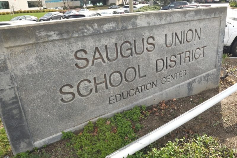 school closures - Saugus Union School District monument sign