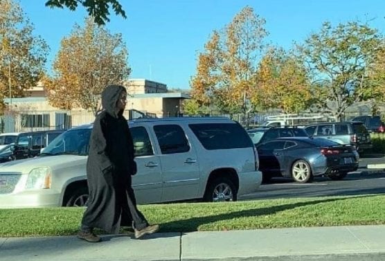 A person dressed all in black sparked a lockdown at school and an arrest Monday morning. Courtesy photo.