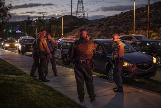 Deputies from the Santa Clarita Valley Sheriff's Station responded to reports of a road rage incident on Copper Hill Drive Saturday evening, December 14, 2019. | Photo: Bobby Block / The Signal.