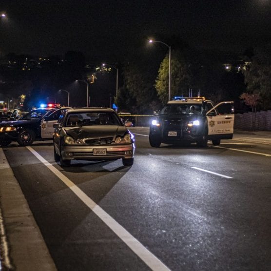 SCV Sheriff’s Station deputies responded to a car versus pedestrian fatality in Saugus on Dec. 13, 2019. | Photo: Bobby Block / The Signal.