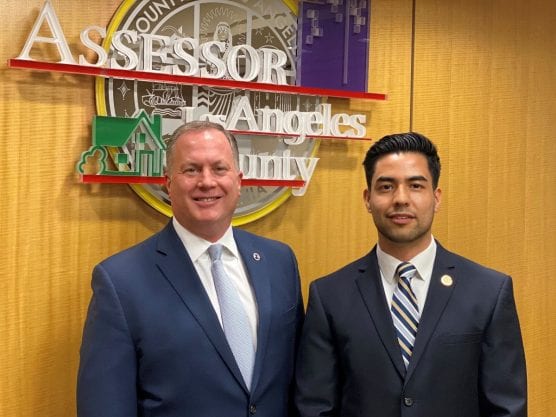 After an exhaustive search, Los Angeles County Assessor Jeff Prang (left) has named Aldo Macias Arellano (right) as the newest member of his Public Affairs team.