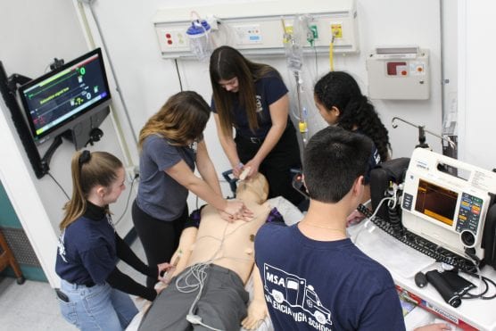 Valencia High School students train in a simulated ER as part of the school's Medical Science Academy. | Courtesy photo.
