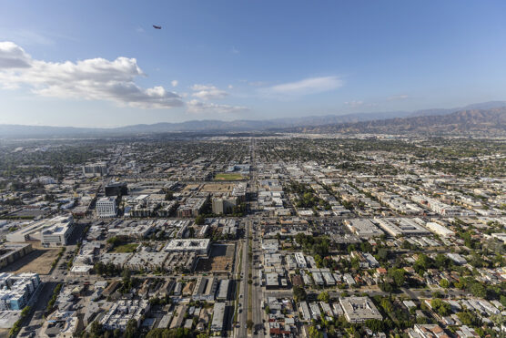 North Hollywood and Burbank California Aerial
