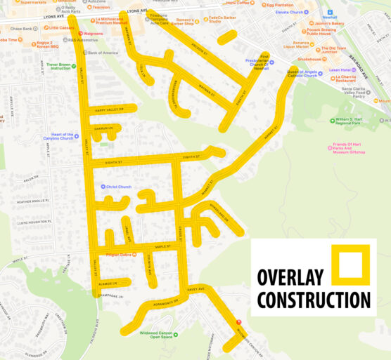 newhall overlay road construction