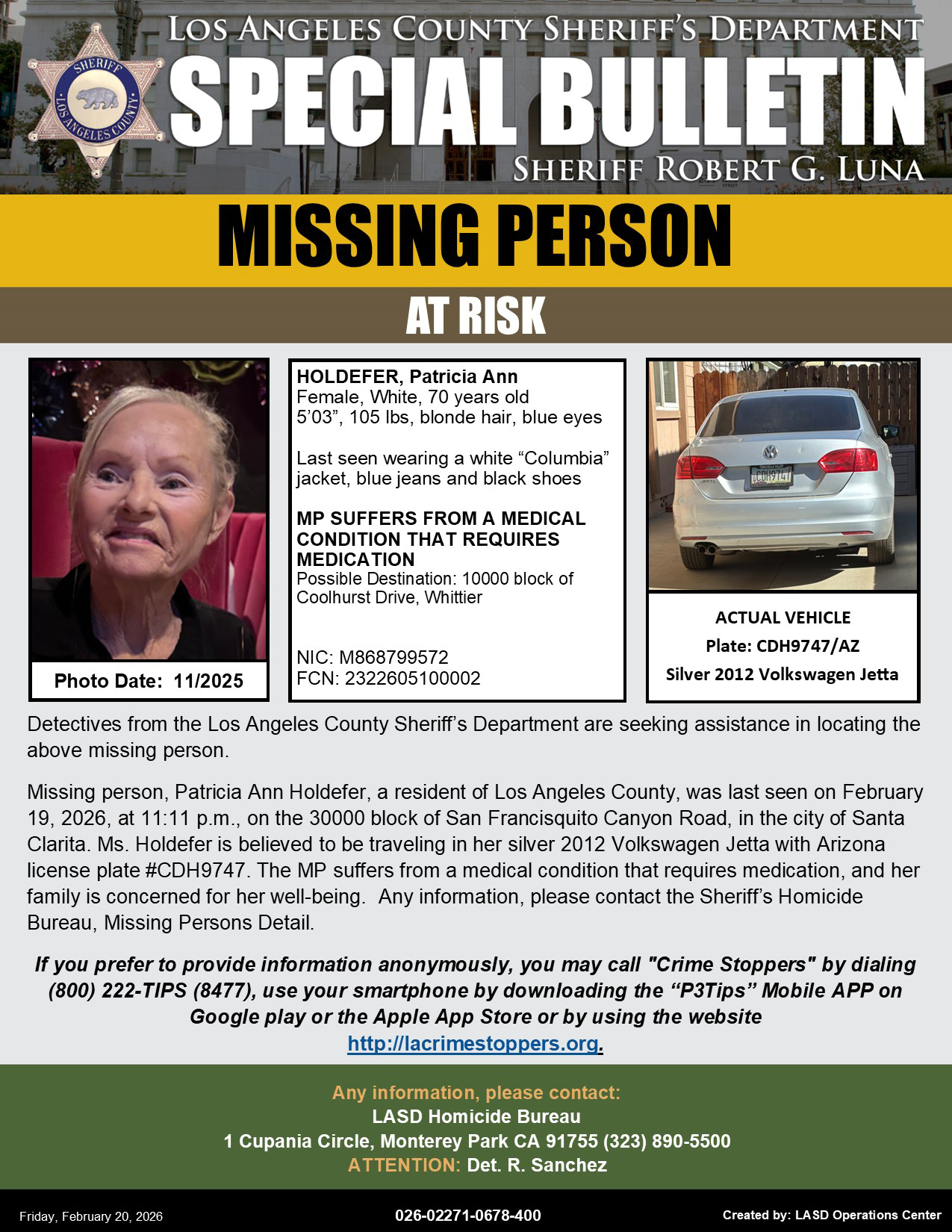 Missing person